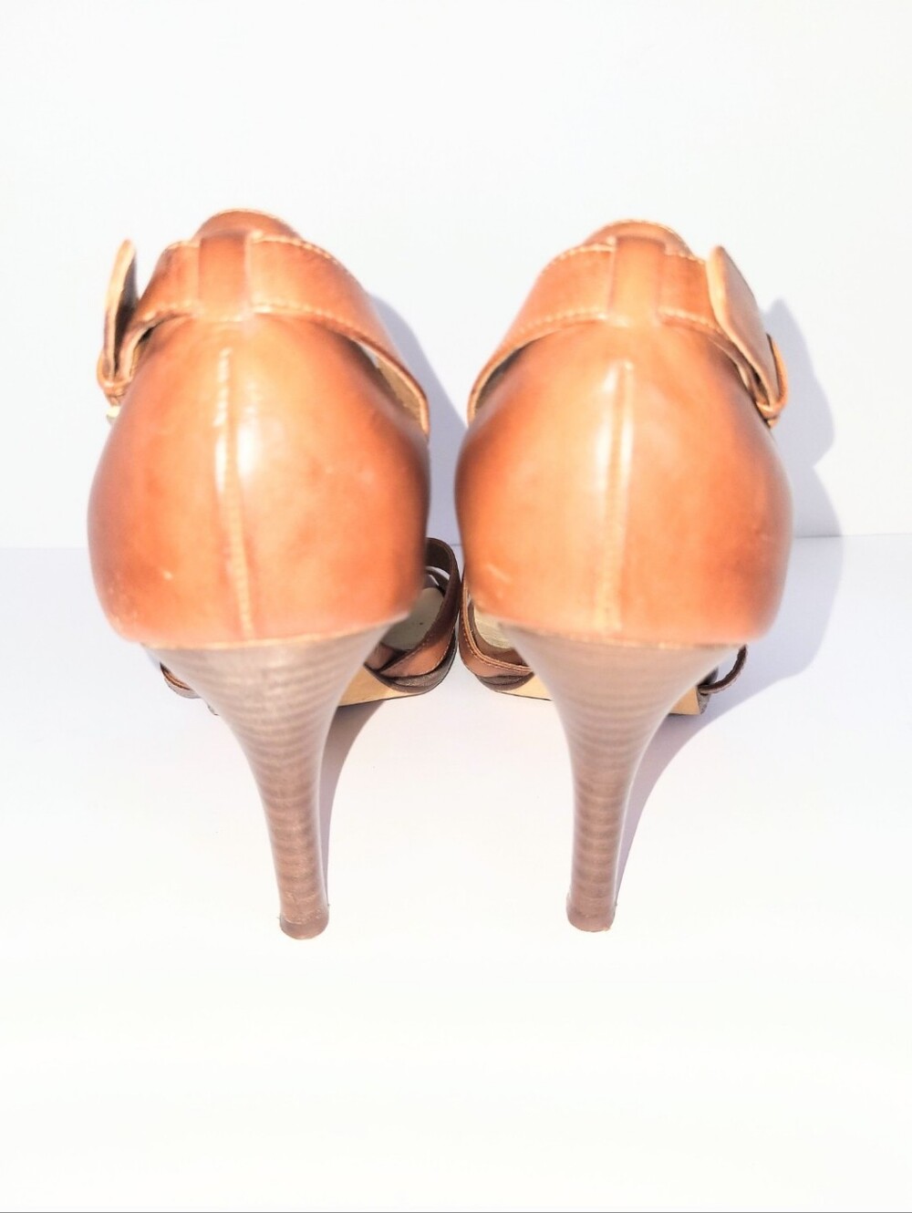 Cole Haan Nike Air Carma Air Hi Strappy Leather Stiletto Heels Size 10 - Picture 13 of 16
